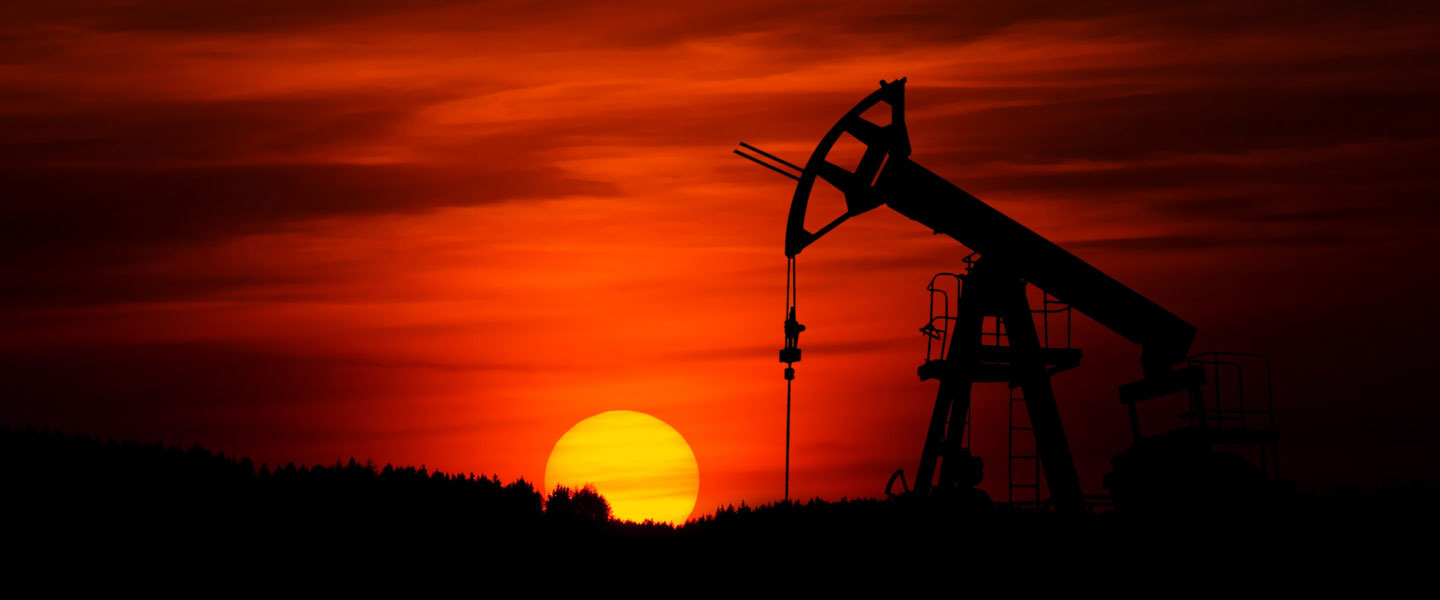 oil pump at sunset
