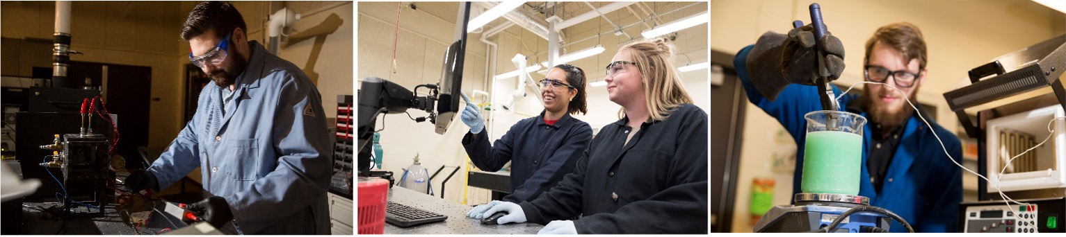 students working in lab