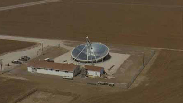 At the time of construction, the 65-square-foot dish was the largest solar energy collector in the world at that time. Courtesy of the Southwest Collection/Special Collections Library.