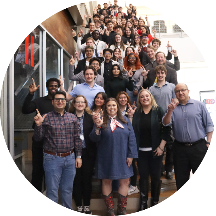 Red Raider Startup Spring 2026 Participants Standing on Innovation Hub Stairs