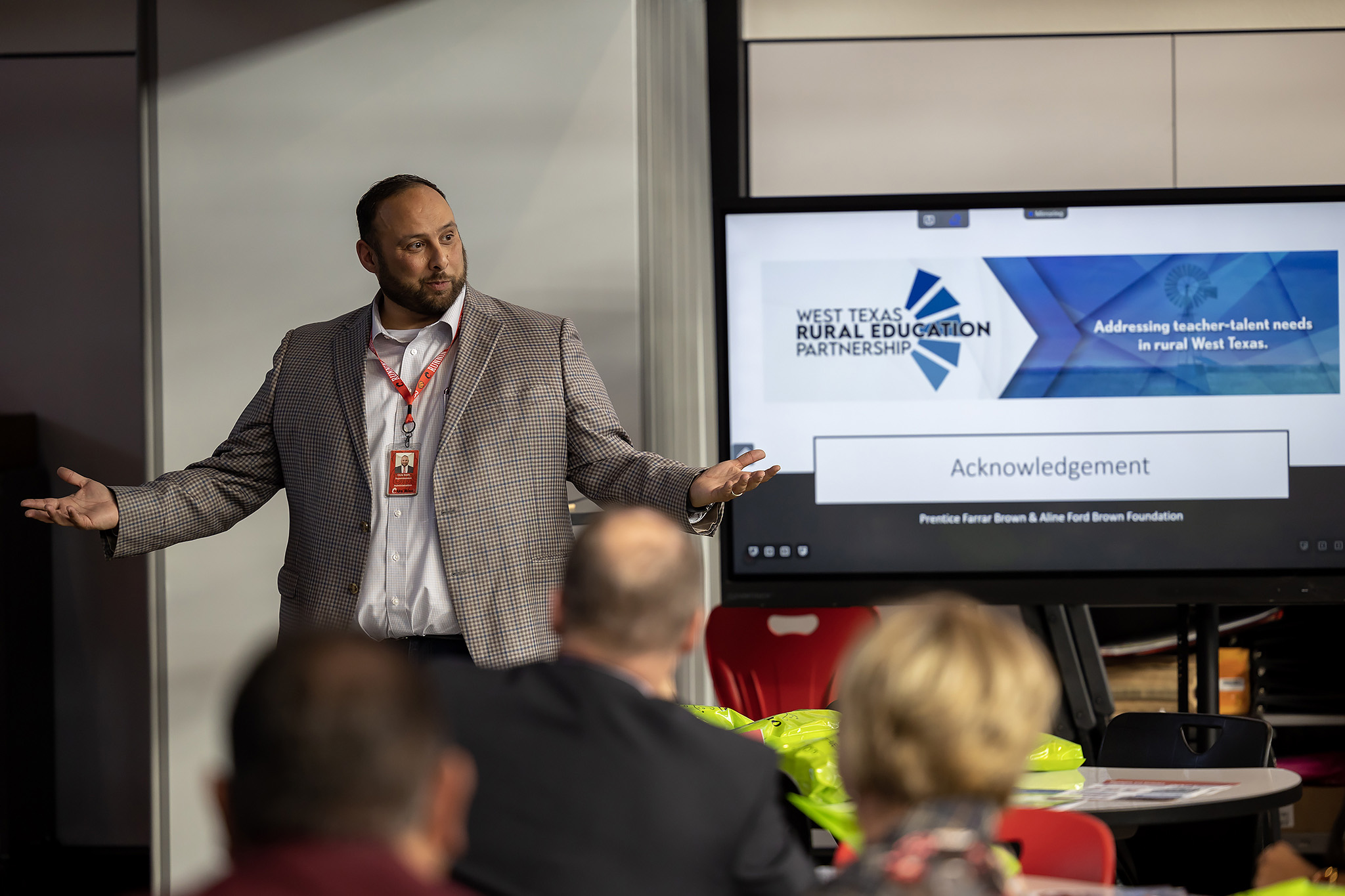 teacher speaking at west texas rural education partnership summit