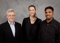 Pictured from left to right: Jerzy Blawzdziewicz, Kendra Rumbaugh and Siva Vanapalli.