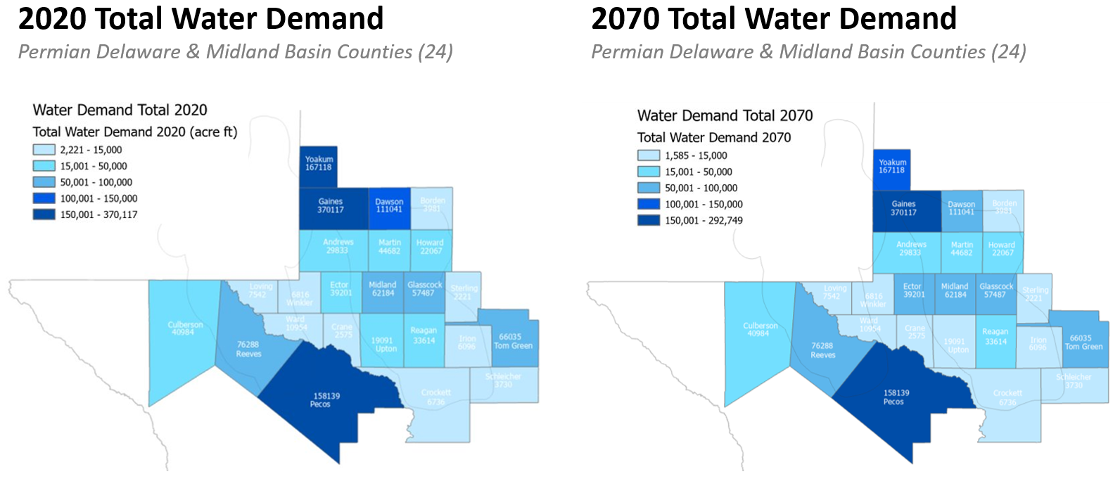 water deman by acres