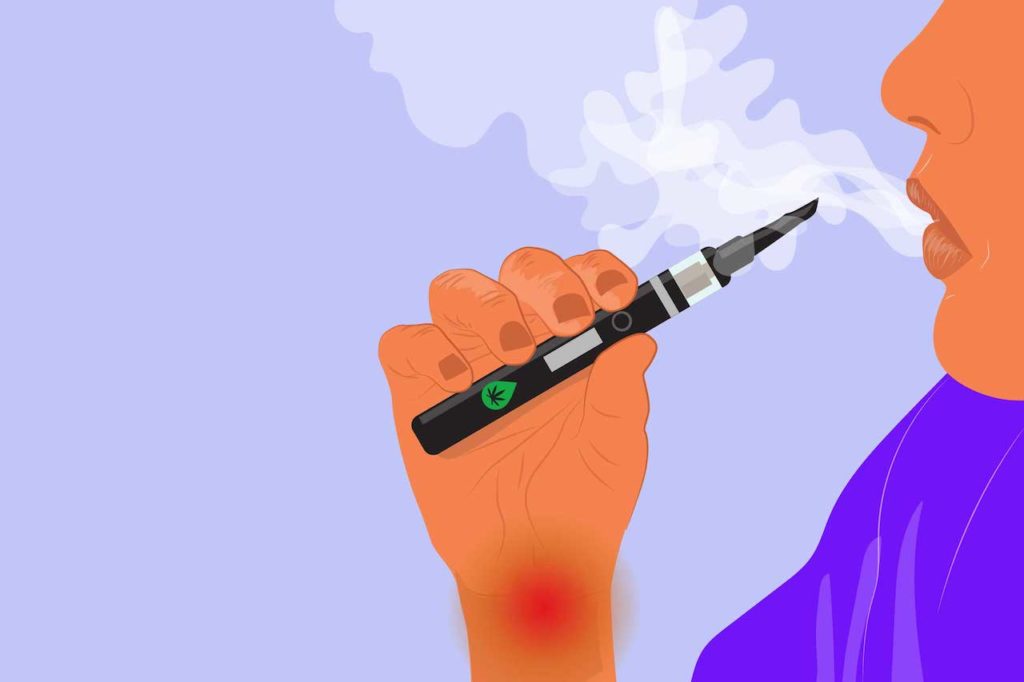 photo of someone vaping