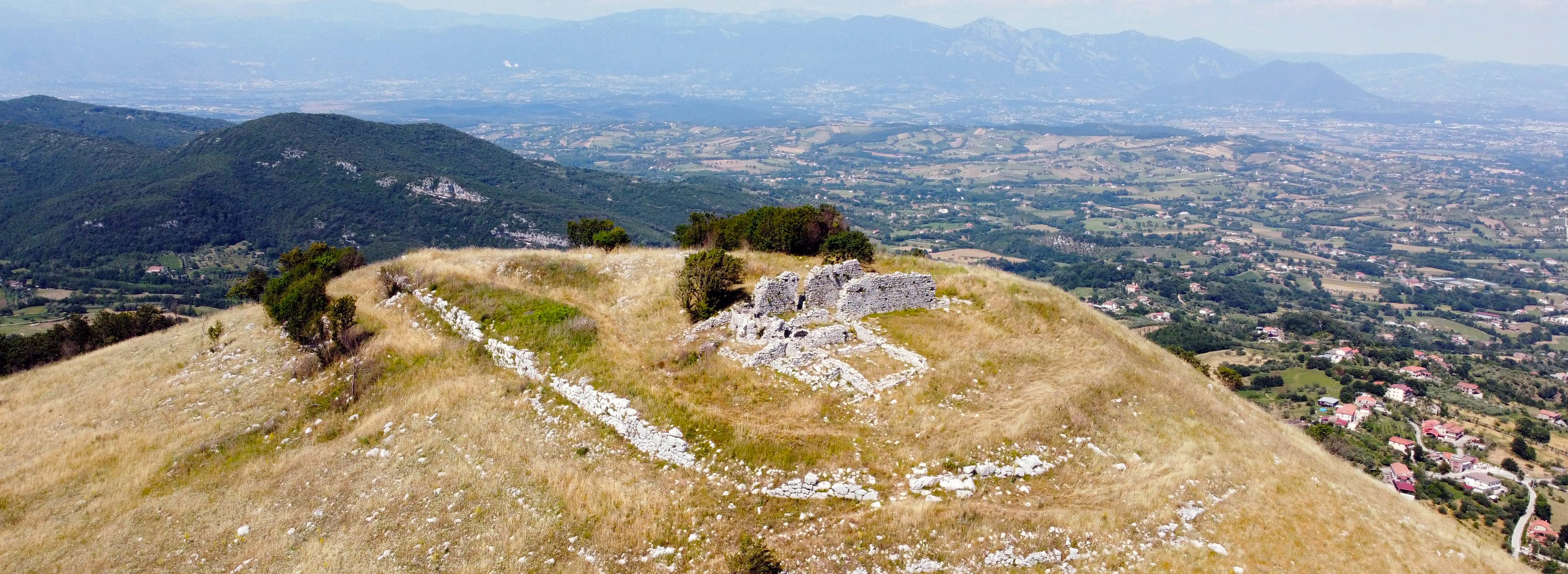 Drone view of Samnite hillforts in Italy.