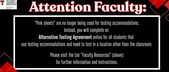 Message for faculty about pink sheets