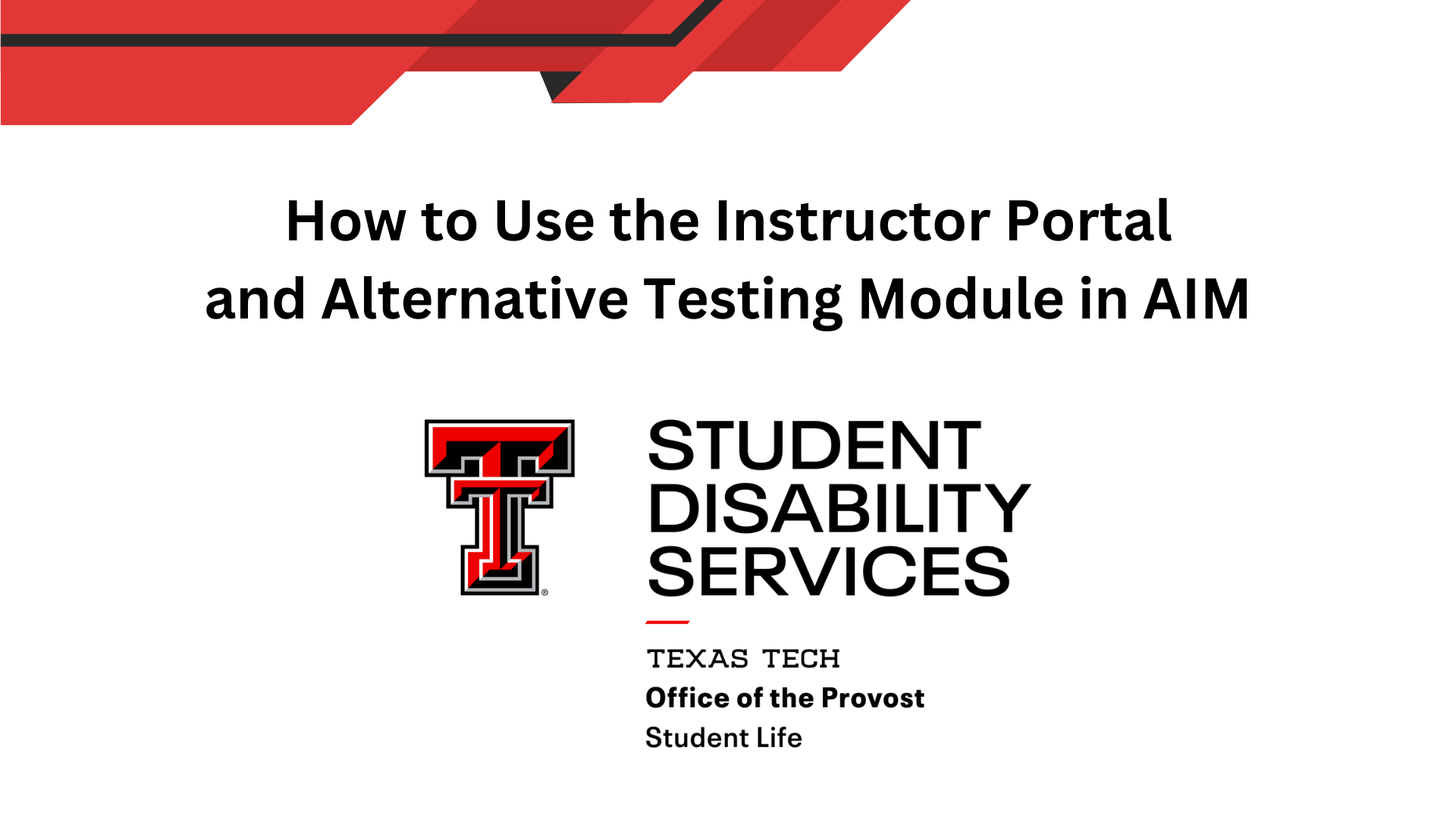 Video on how to use the instructor portal