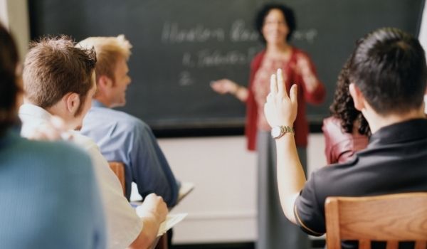 Faculty and students in a classroom