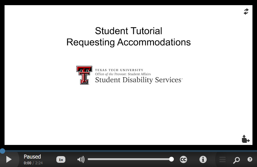 Video for requesting accommodations