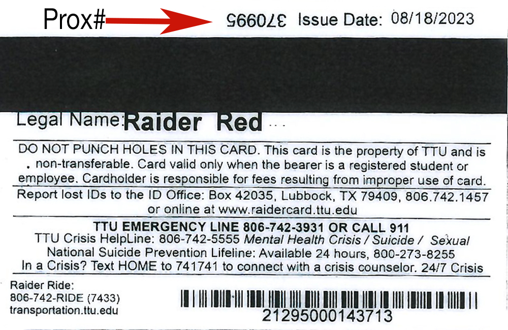 ID card back ID Card Back