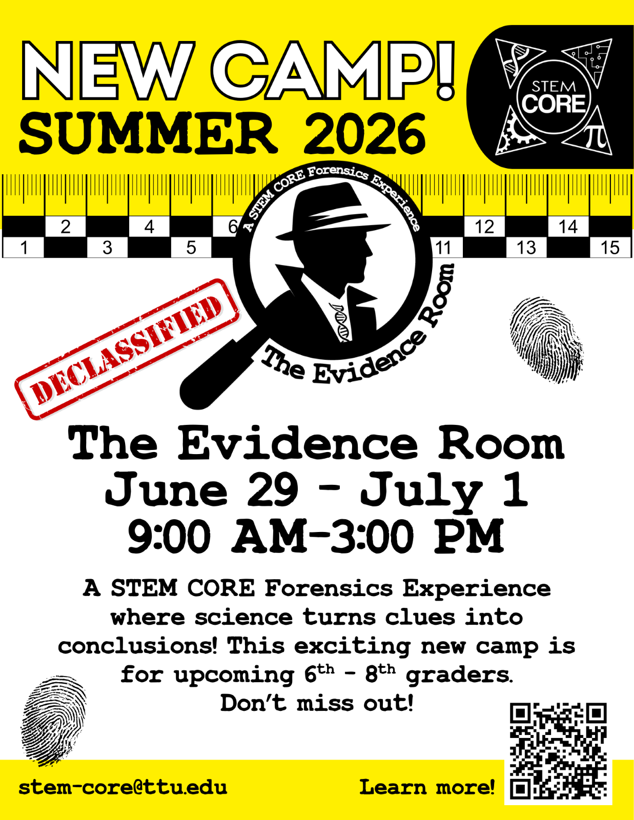 The Evidence Room Flyer