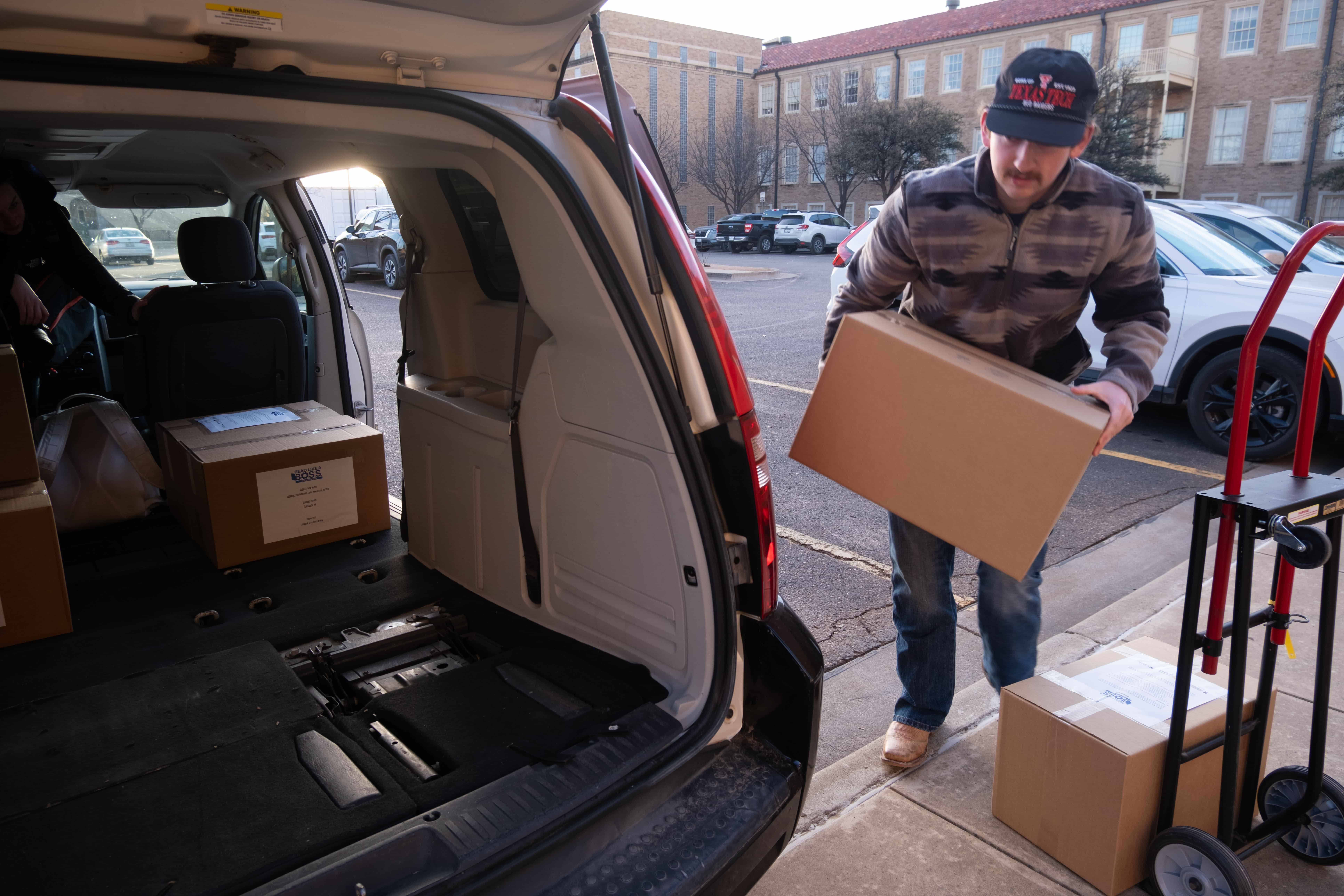 Boxes being loaded for delivery