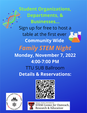 Family STEM Night Table Sign Up