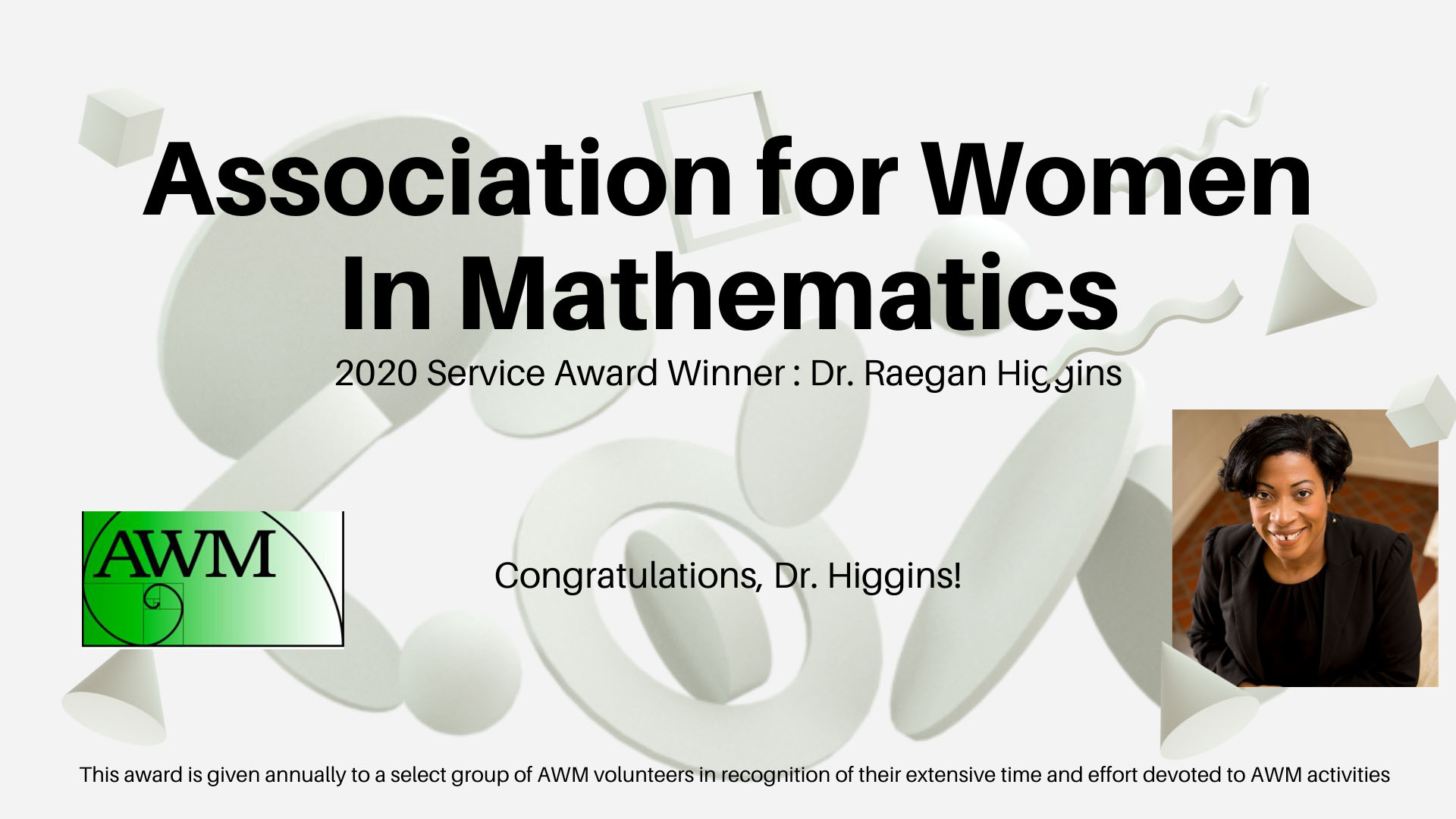 Congrats to Dr. Higgins