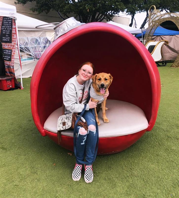 Madi, Transfer Ambassador and her dog, Lucky