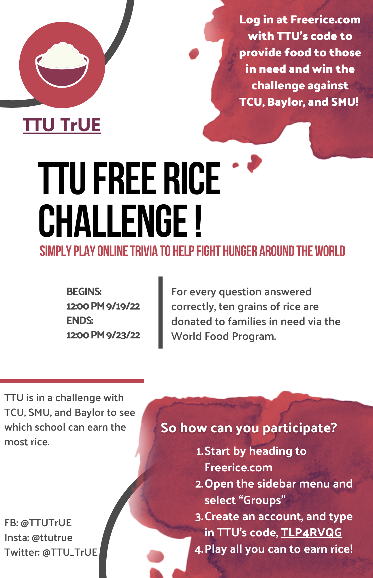 Free Rice Challenge information sheet