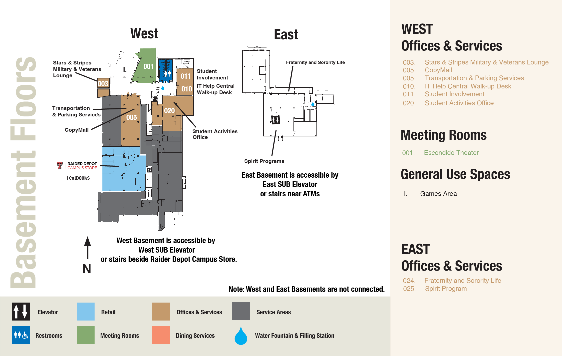 SUB Basement Floors Map