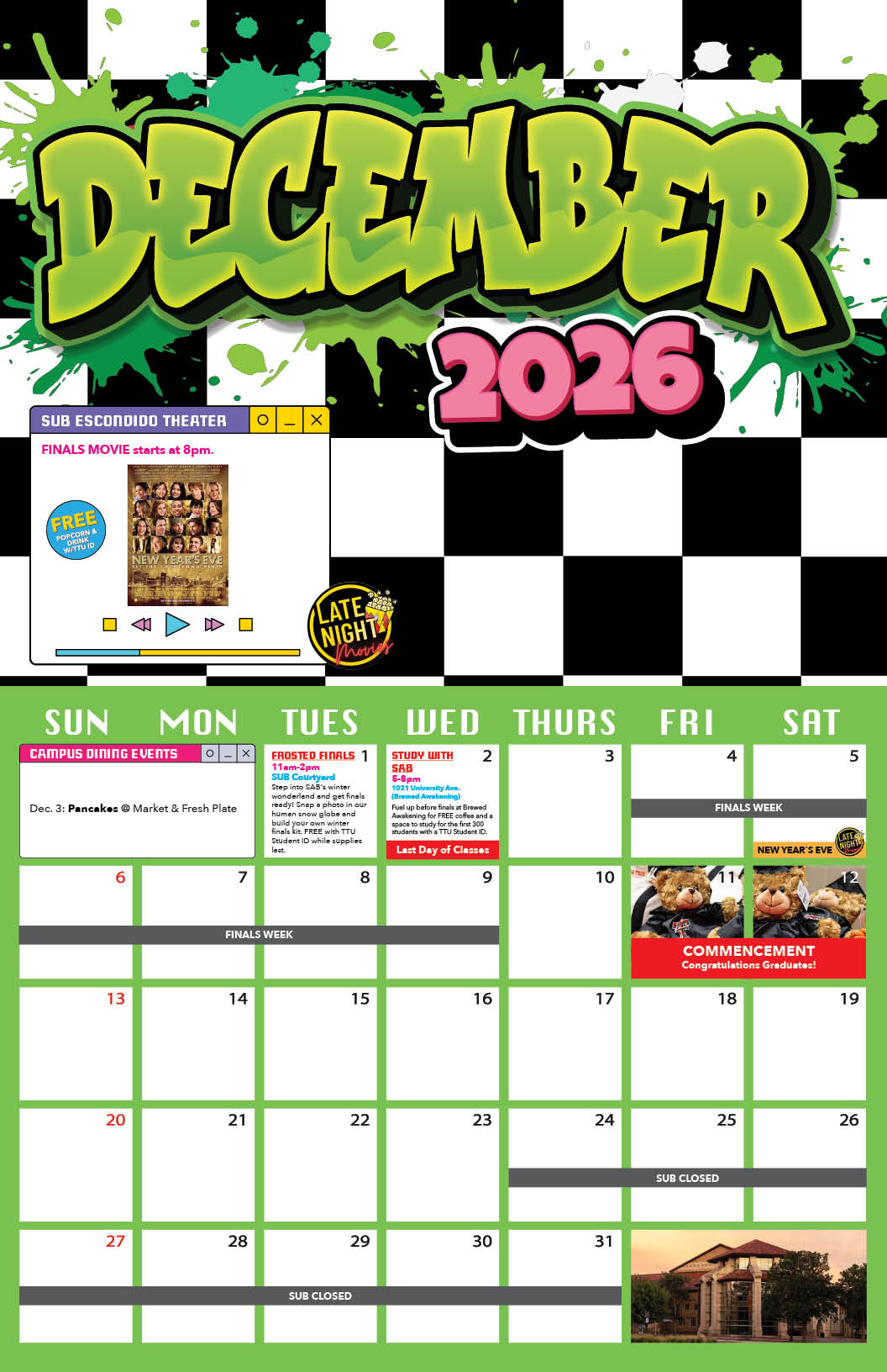 Student Events Calendar December