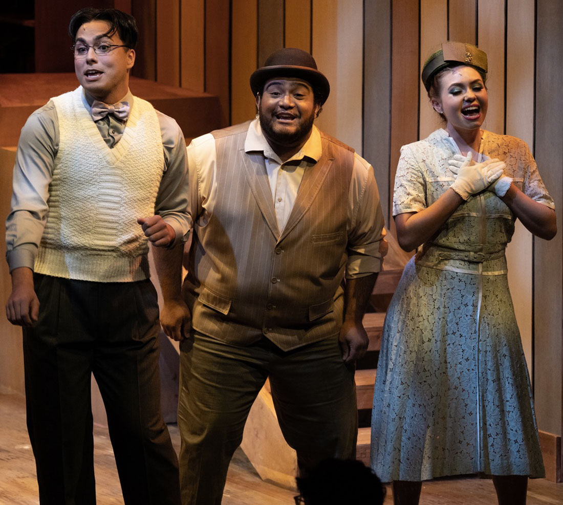 TTU Theatre students in costume on stage performing
