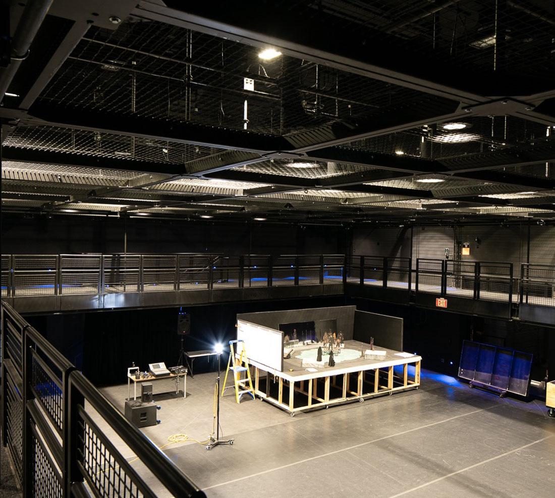 The inside stage of the Black Box Theatre