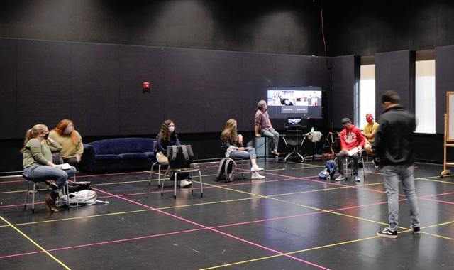 TTU Theatre & Dance students using the Studio Performance Lab