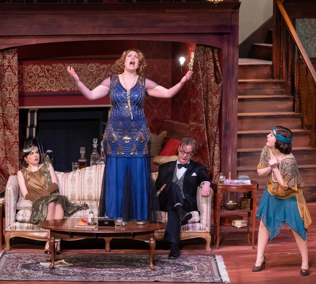 TTU Dance students performing with woman on coffee table screaming