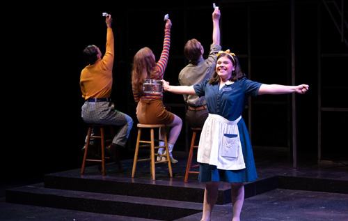 TTU Theatre students performing a 1950's play