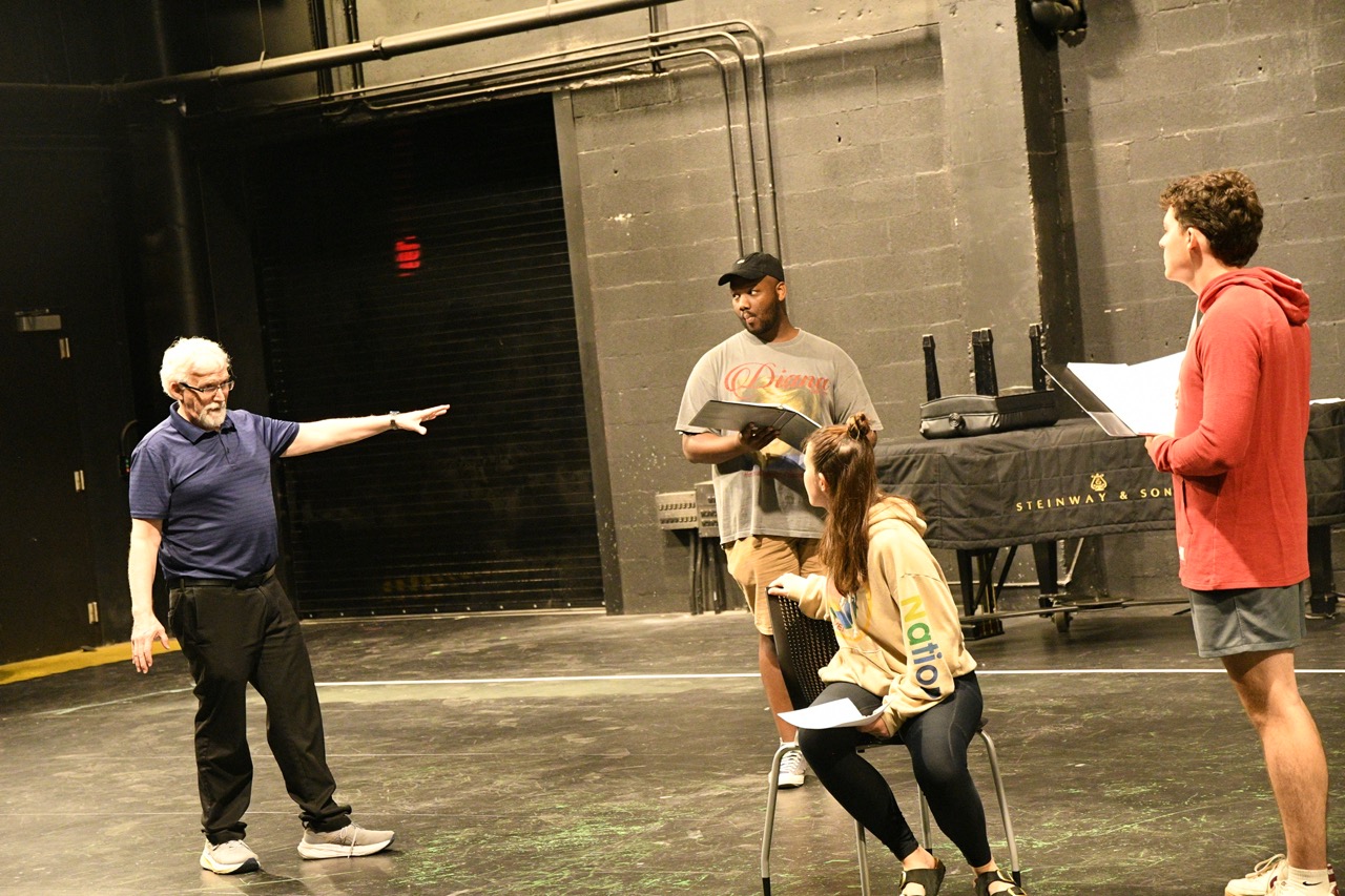 Gelber in rehearsal for Hamlet.