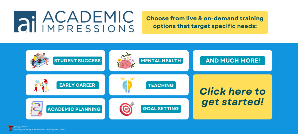 Get started with Academic Impressions!