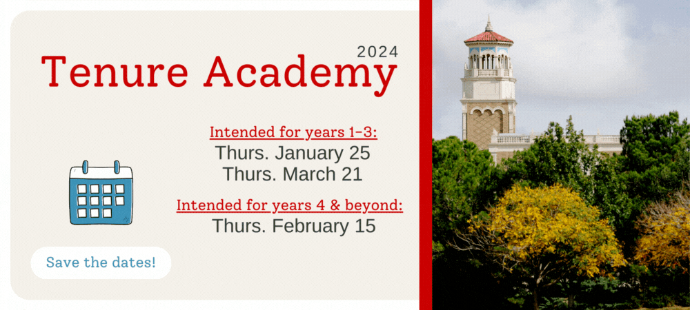 Save the dates for Tenure Academy