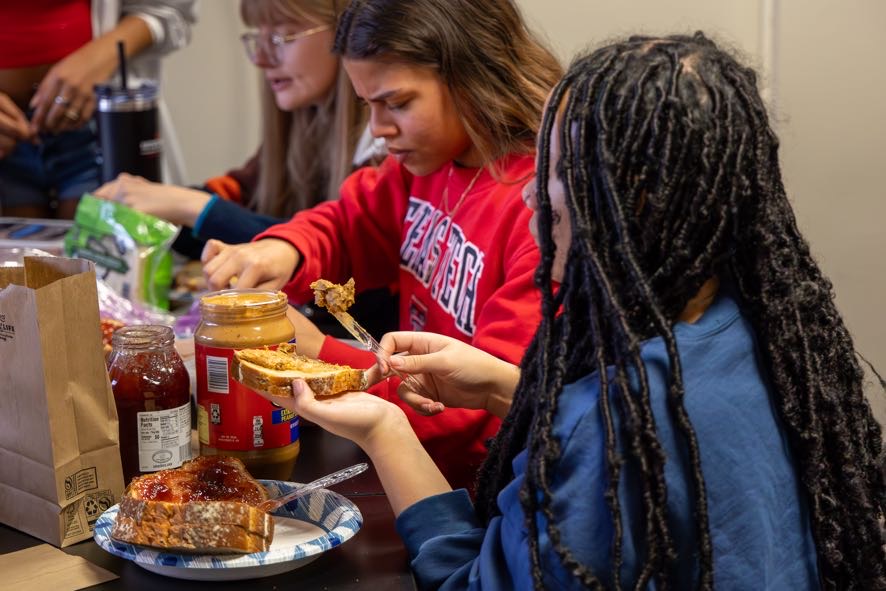 Group of people eating
