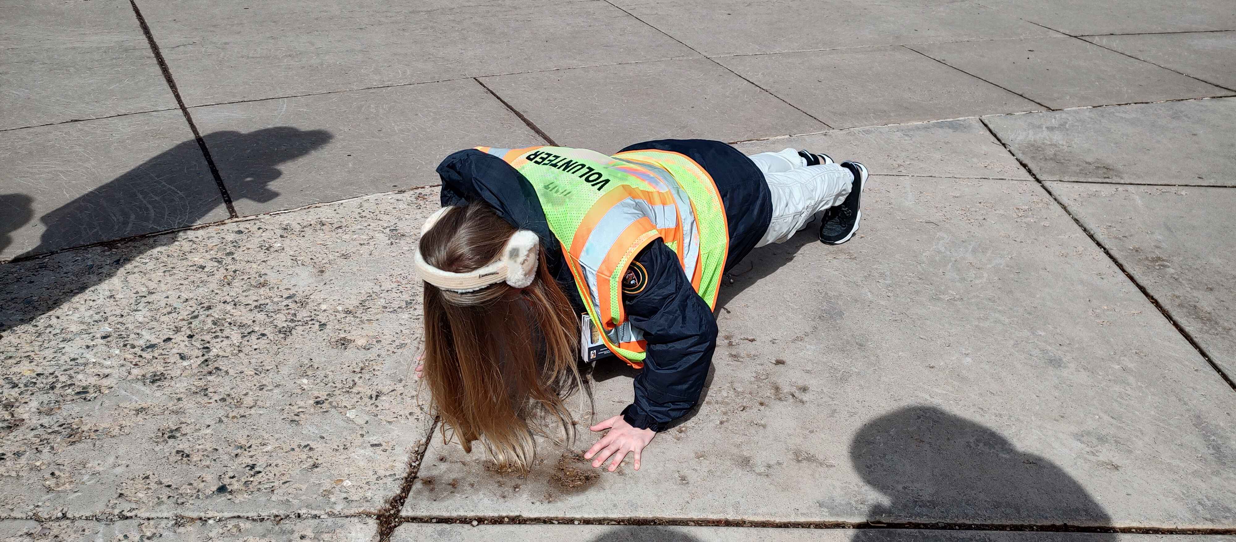 Taylin performing pushups