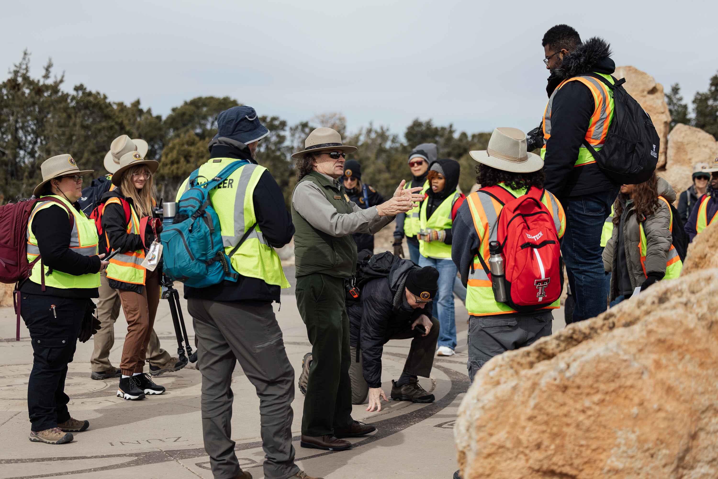 Todd Nelson directing our first day of volunteering for the Visitor center