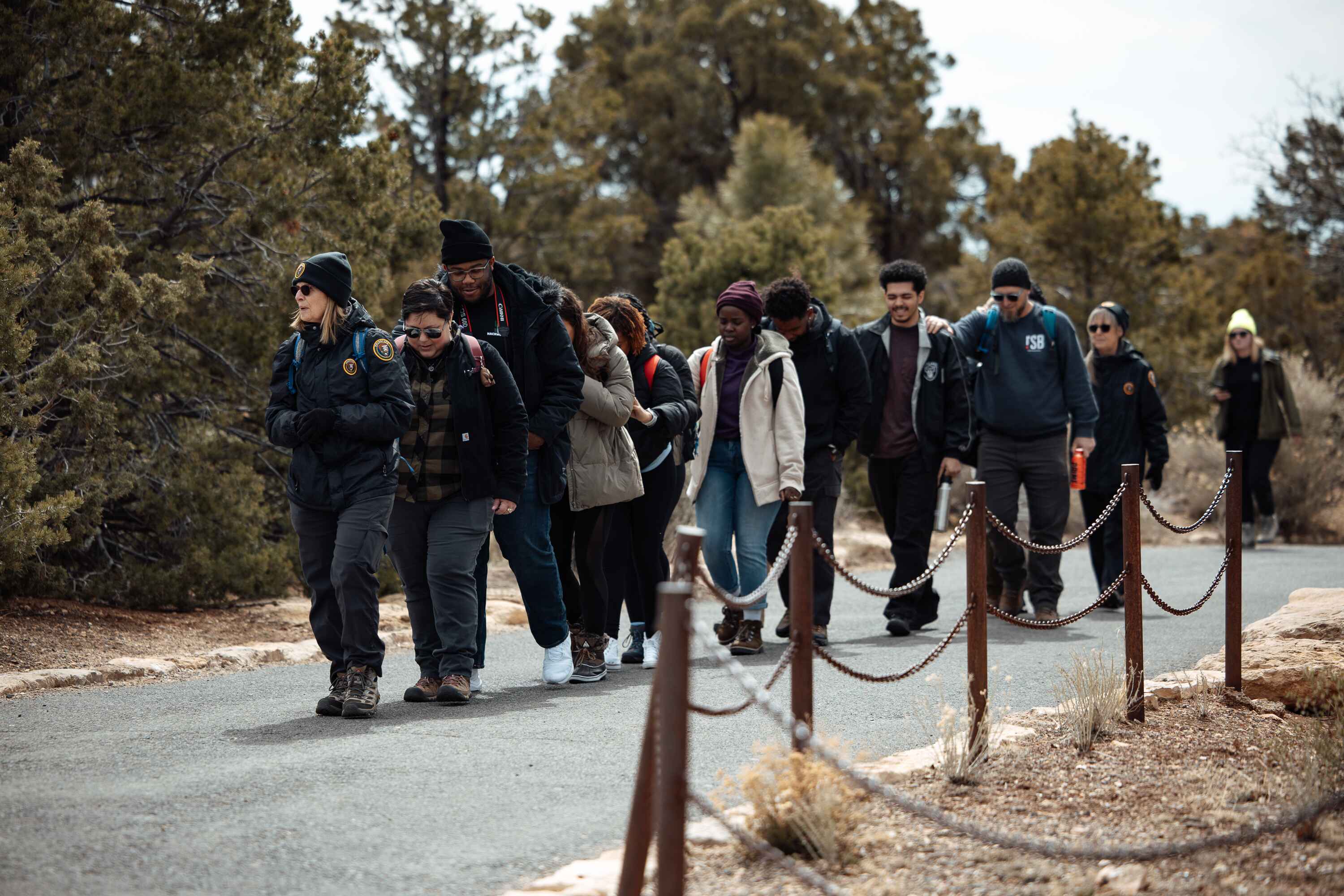 The group walking 