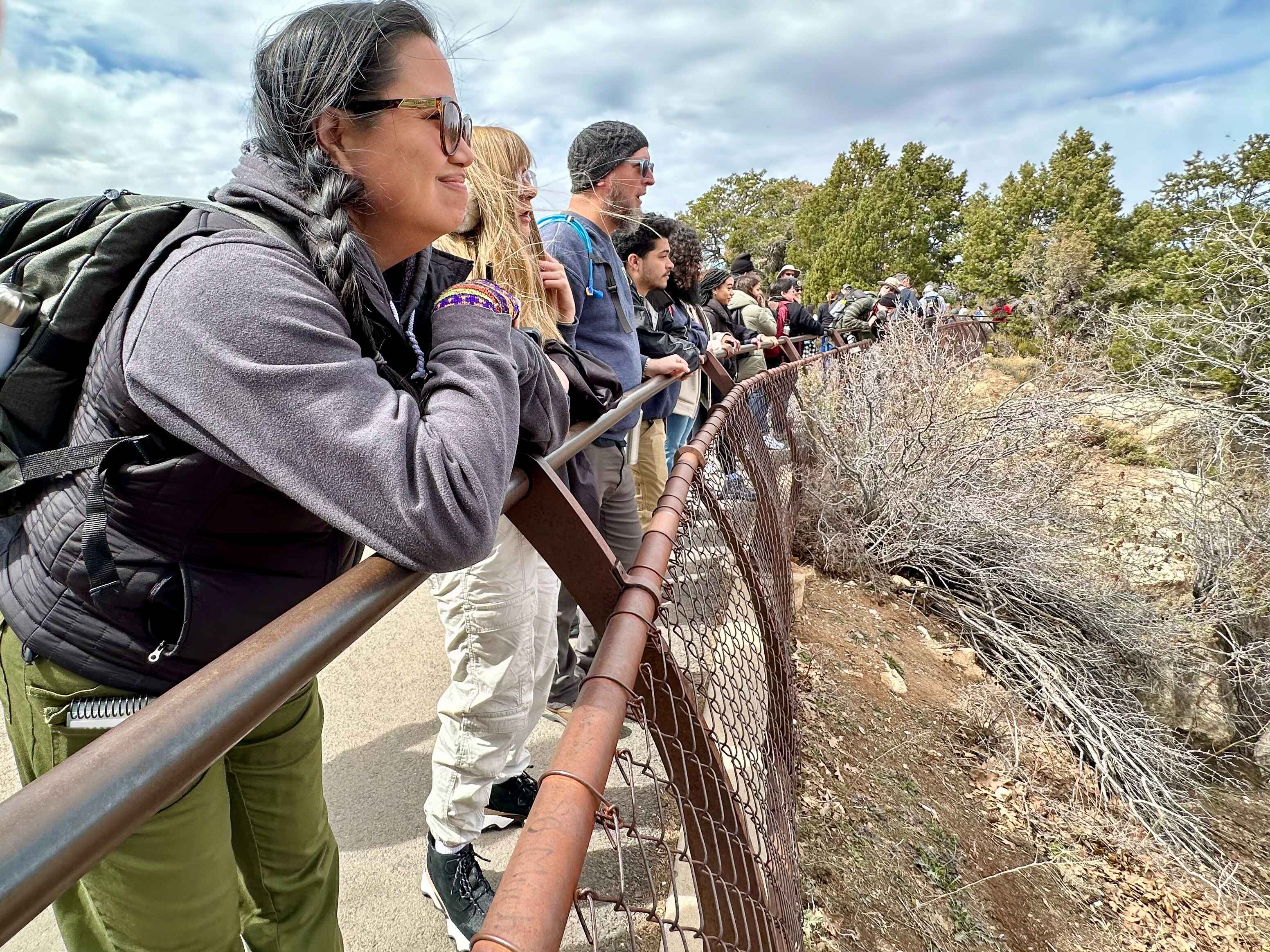 The group admiring a view of the Grand Canyon