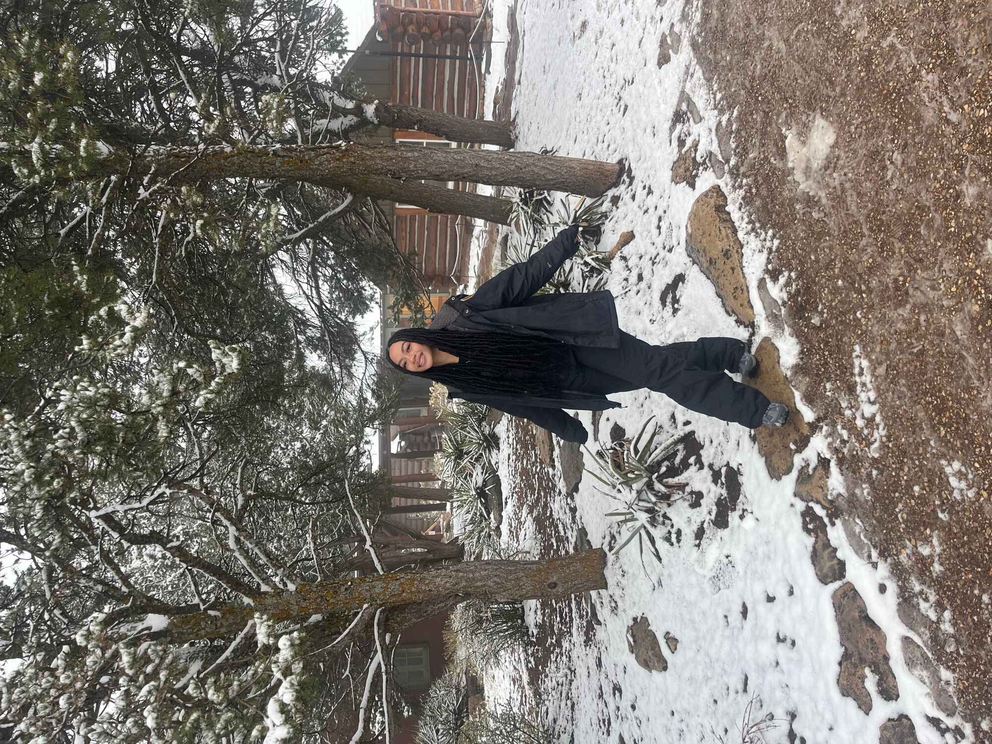 Brooke standing in snow