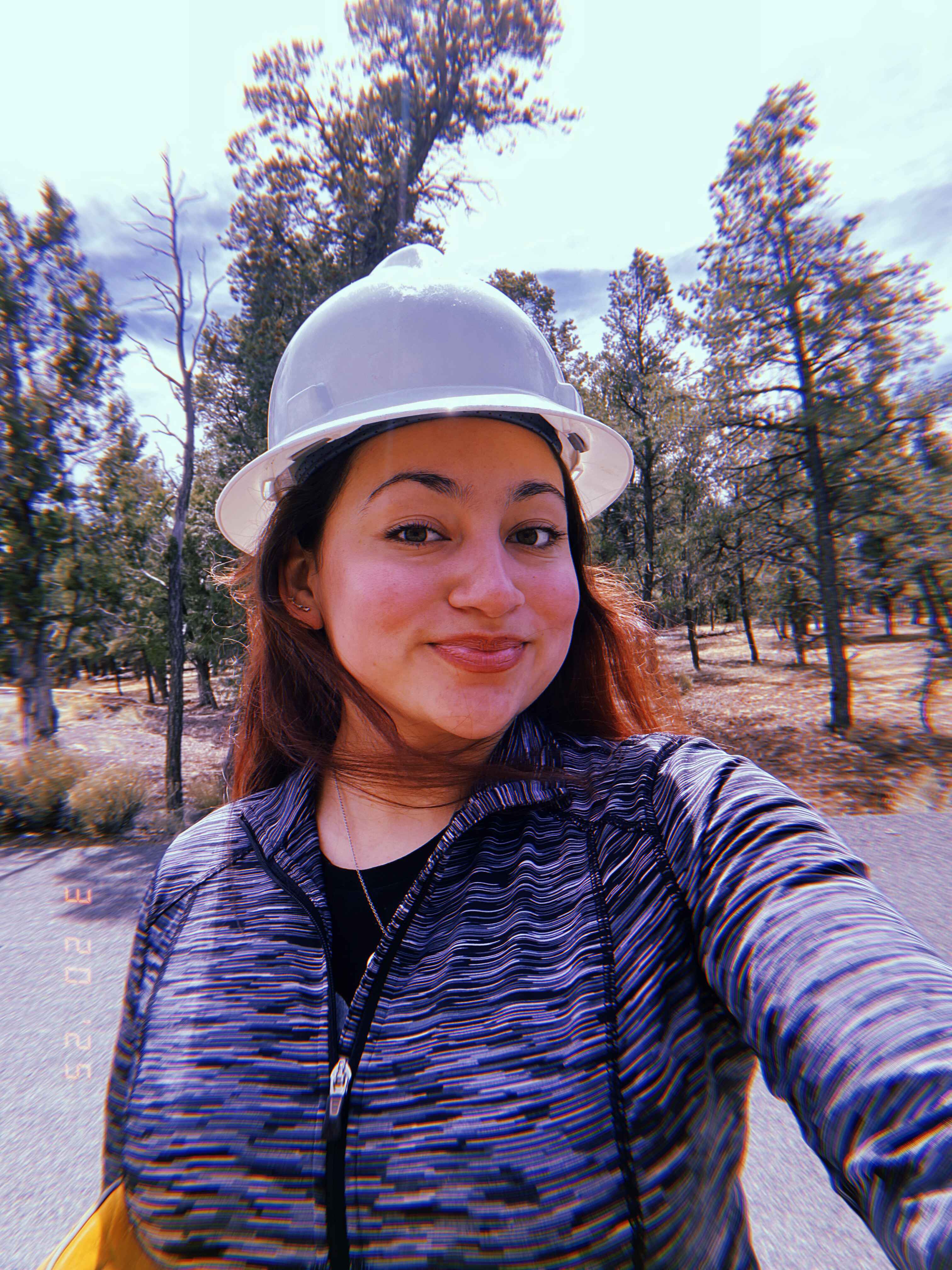 Ivette wearing a helmet