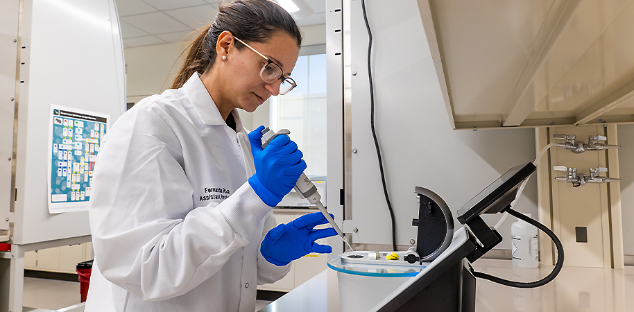 Researcher in research lab