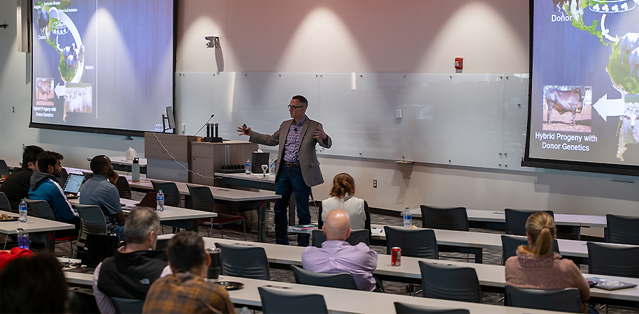 Seminar Series Faculty speaking during a seminar series