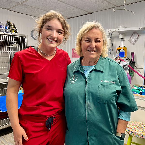 Student with Veterinarian