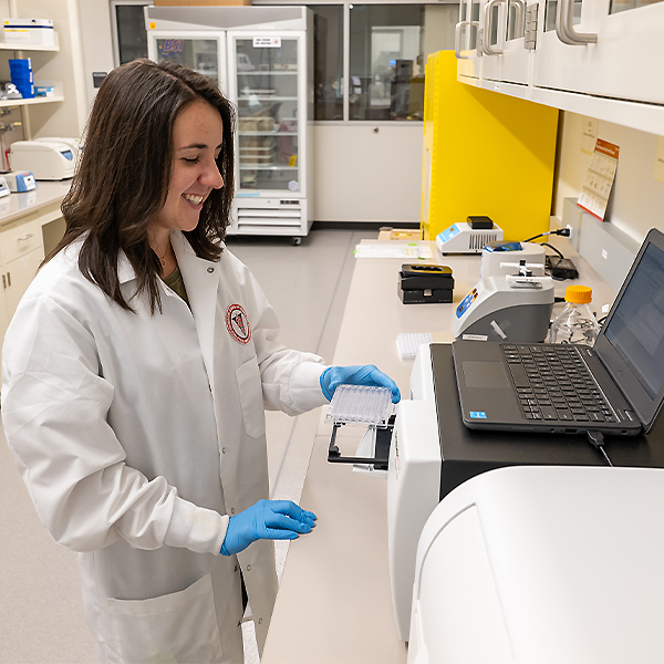 Student working in lab