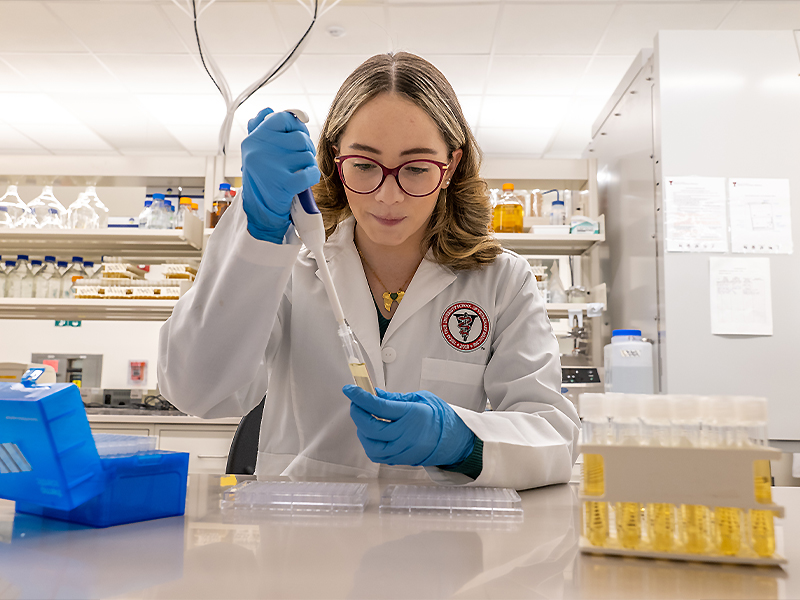 Maria working in research lab 