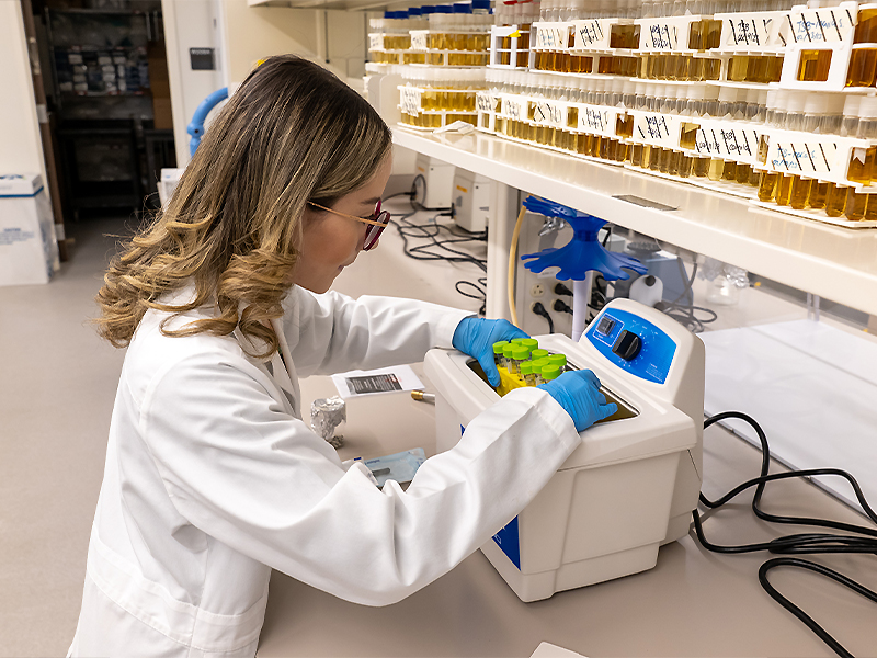 Maria working in research lab