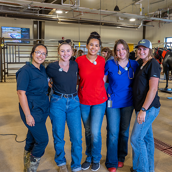 Kayla with friends during a teaching lab 