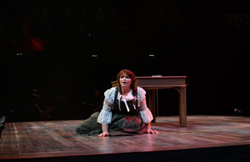Student performing onstage