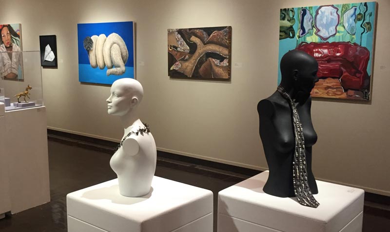 TTU Art student art displayed in a gallery