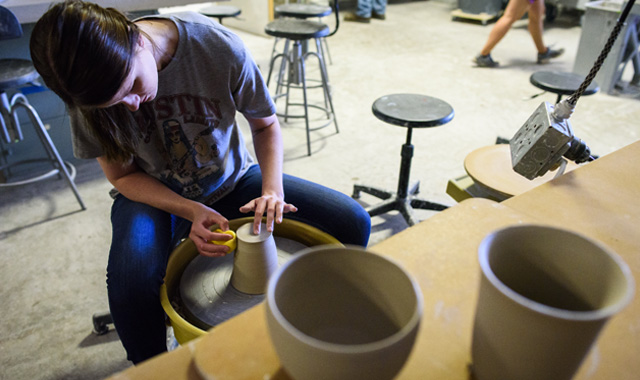 School of Art student making ceramics