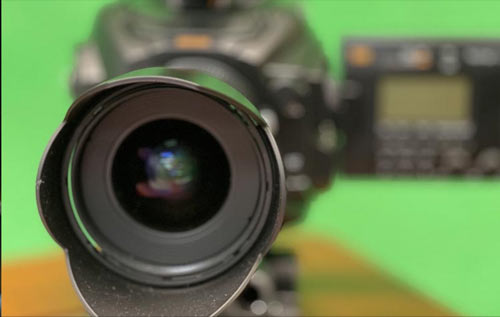 Close-up of a video camera