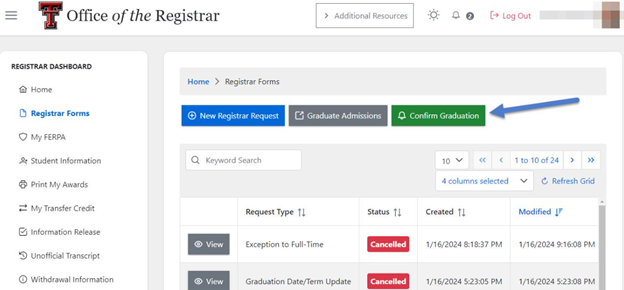 Raiderlink registrar forms