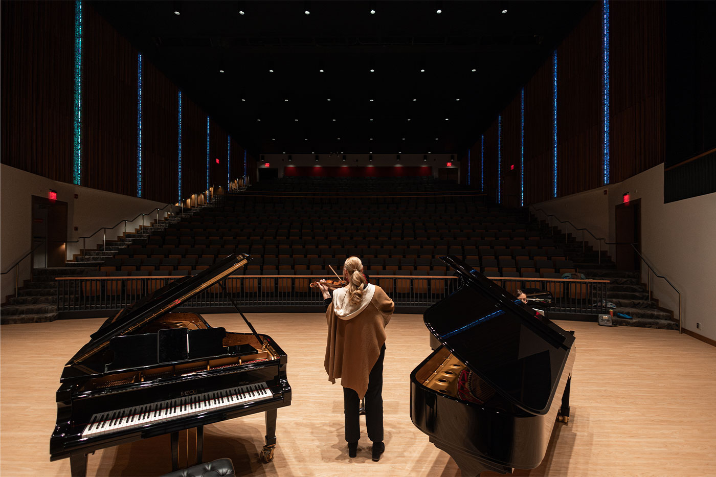 Annie Chalex Boyle plays violin in Hemmle Hall